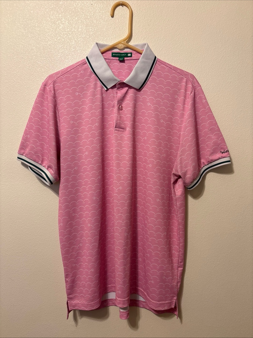 Waggle Golf brand Men’s Pink Short-Sleeve Polo